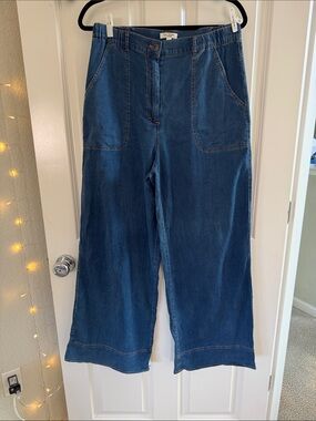 Wide Leg Dark Wash Denim Pants  Max Studio London